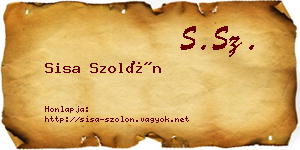 Sisa Szolón névjegykártya
